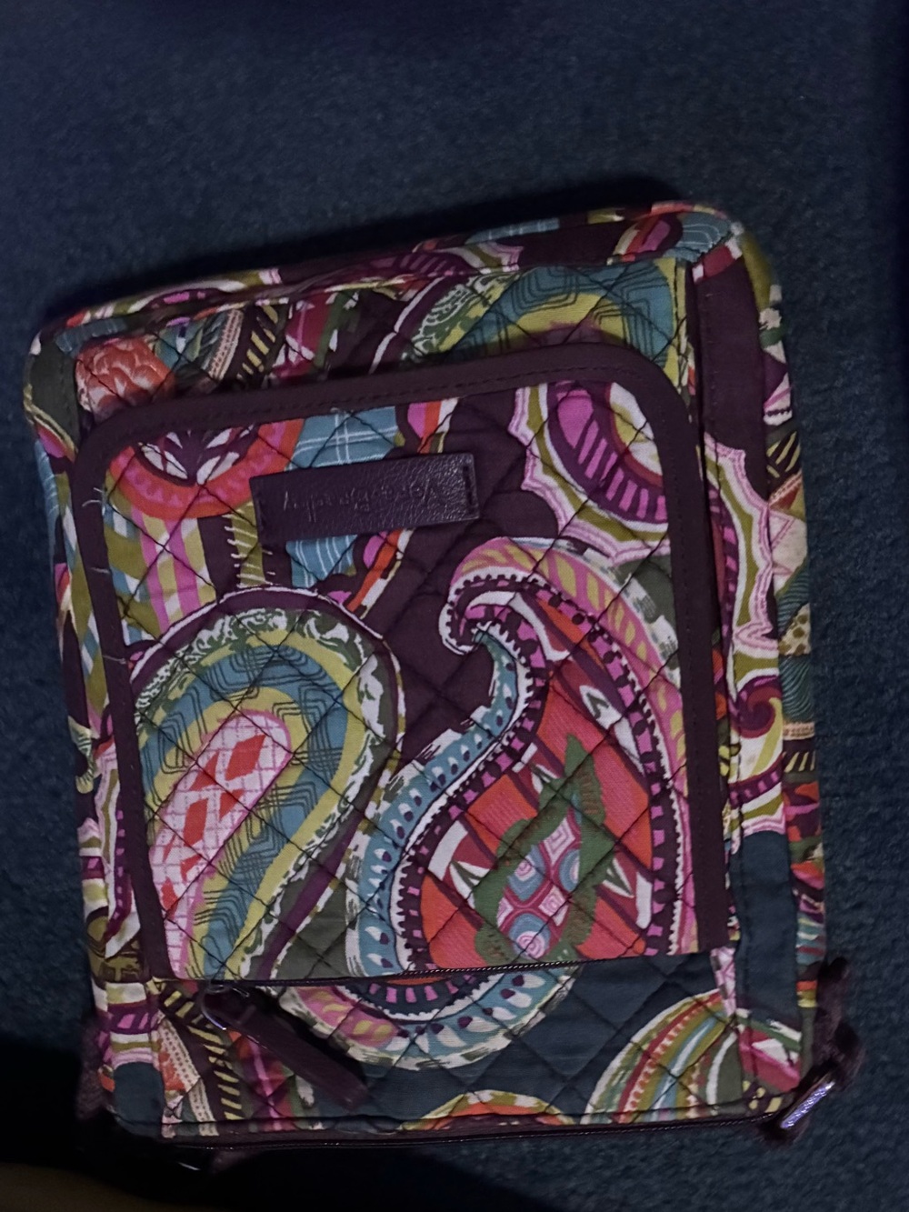 Vera Bradley Quilted Paisley Organizer in Burgundy Multi